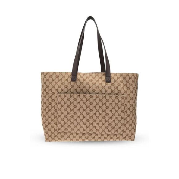GUCCI Monogram Canvas Tote Bag Men BROWN Handbags - Picture 3 of 5
